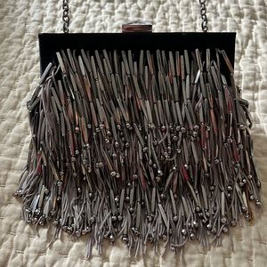 Cocktail party purse with silver fringe